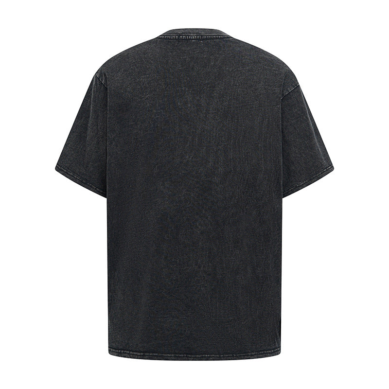 Pure Cotton Washed Short Sleeve T-Shirt for Men Summer New